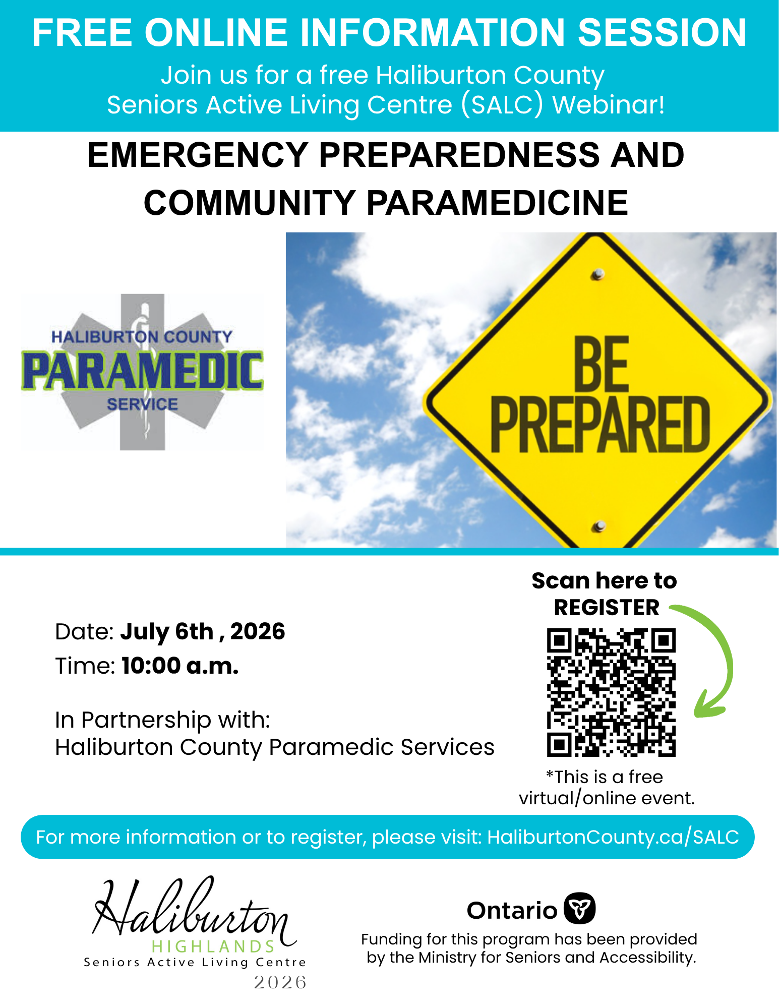 Webinar poster: Community Paramedicine