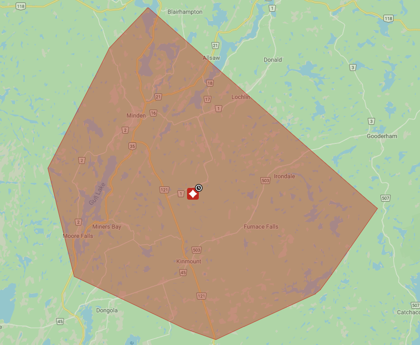 Map of power outage