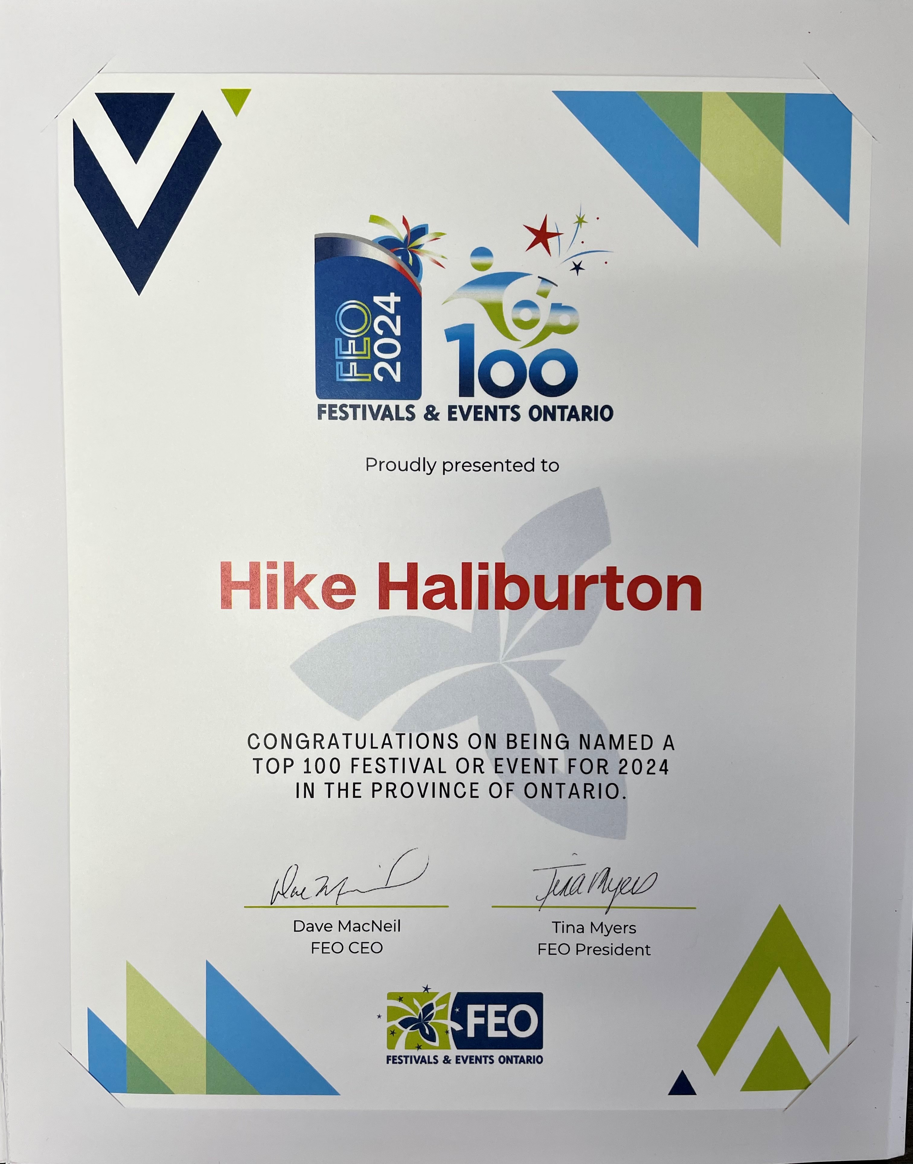 FEO top 100 events award