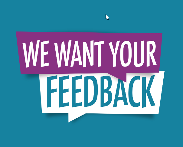 "We want your Feedback" sign