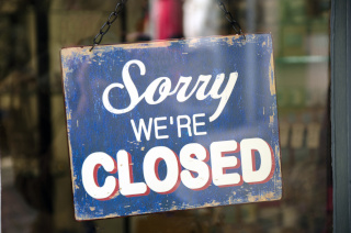 "Sorry were closed" sign