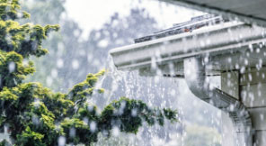 house roof with rain droplets